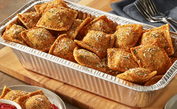 Toasted Beef Ravioli (Serves 4 – 6)

